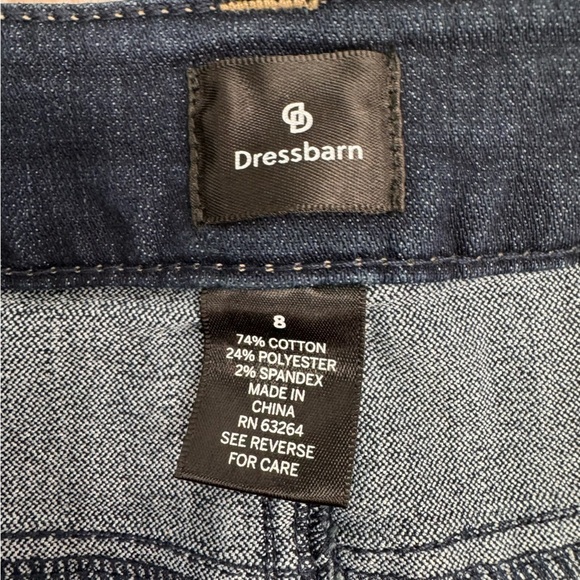 Dress Barn Slim Leg High Rise Dark Wash Denim Classic 5 Pocket Jeans Size 8 NEW - Picture 8 of 8